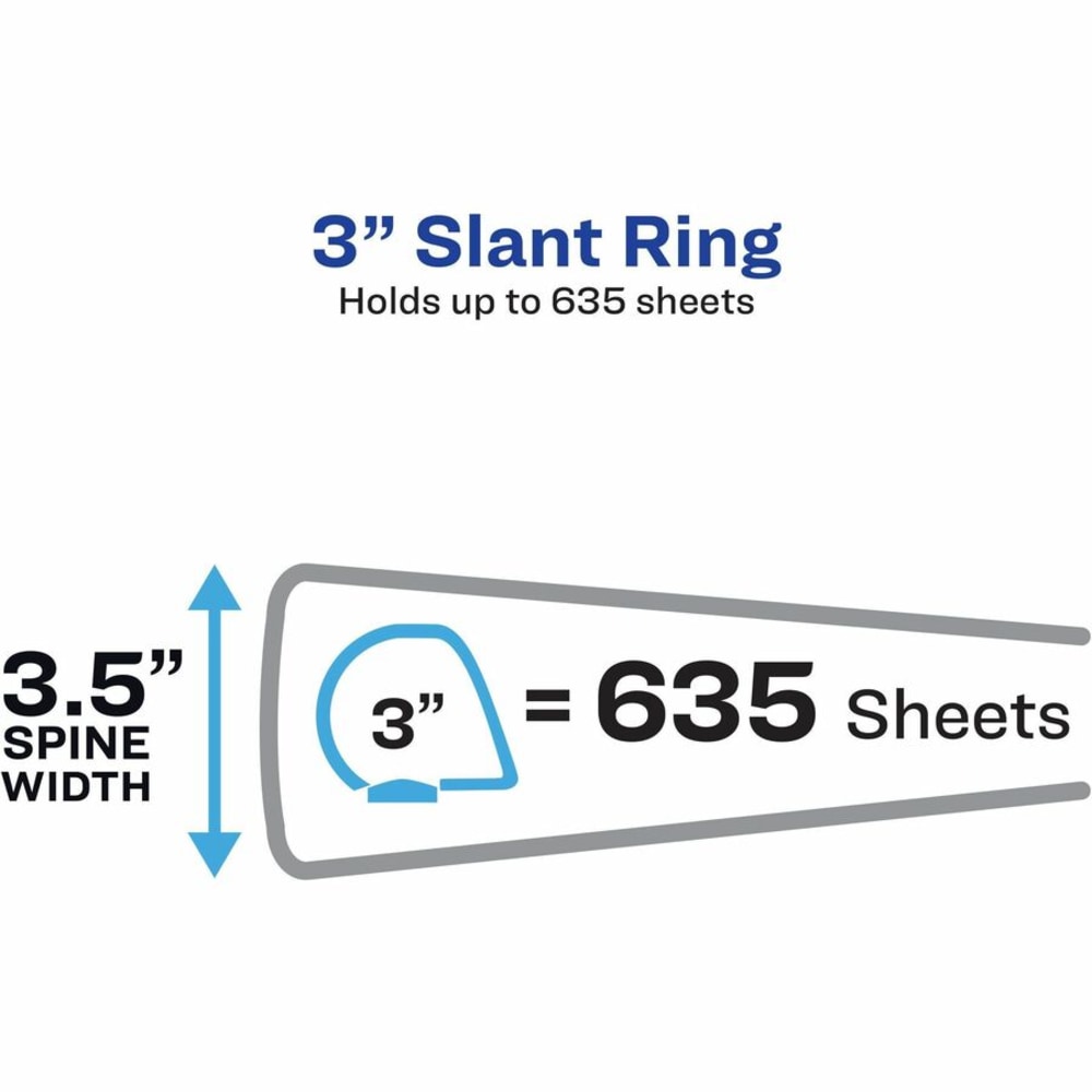 Avery Heavy-Duty 3-Ring Binder With Locking One-Touch EZD Rings, 3in Slant Rings, White