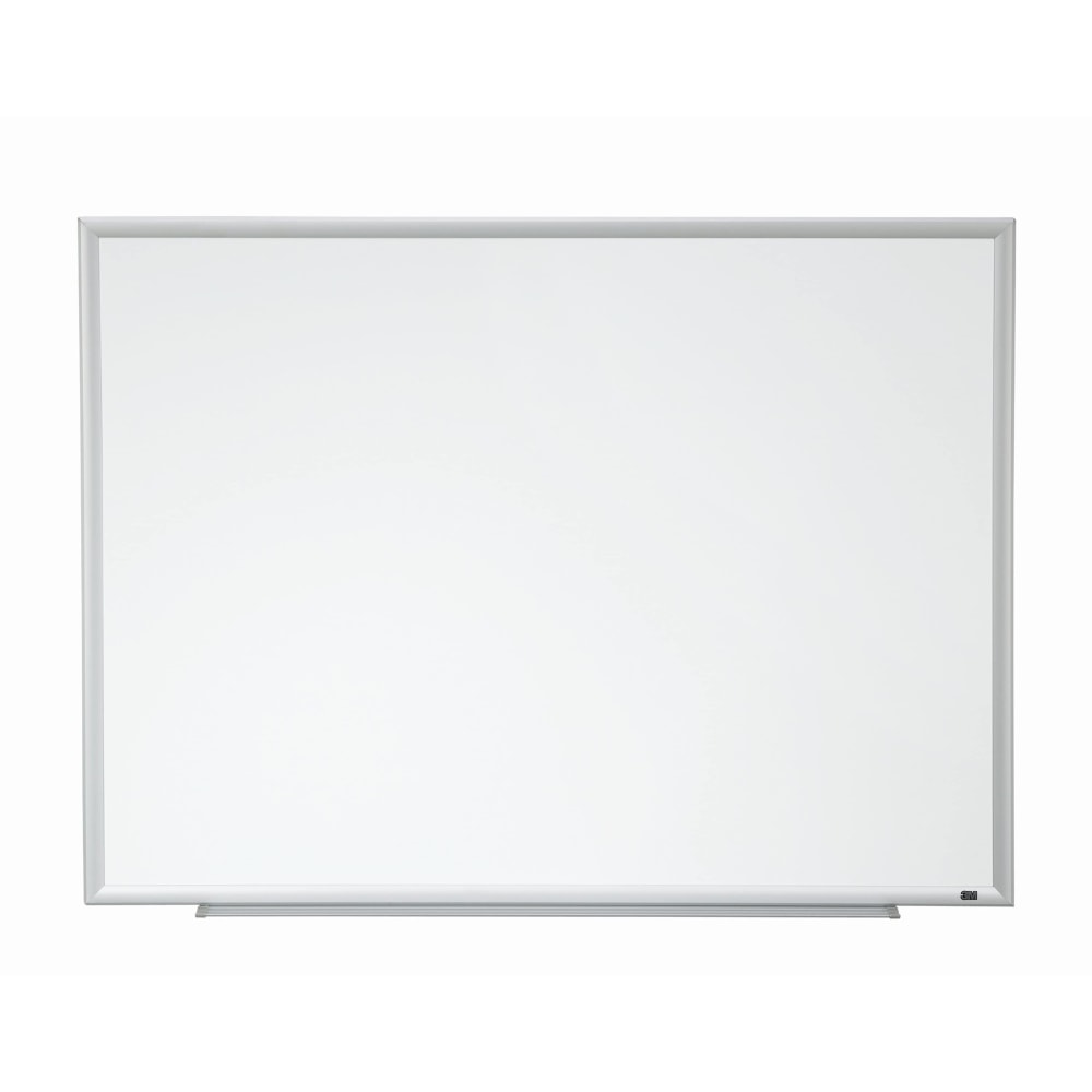 3M Porcelain Magnetic Dry-Erase Whiteboard, 24in x 36in, Aluminum Frame With Silver Finish