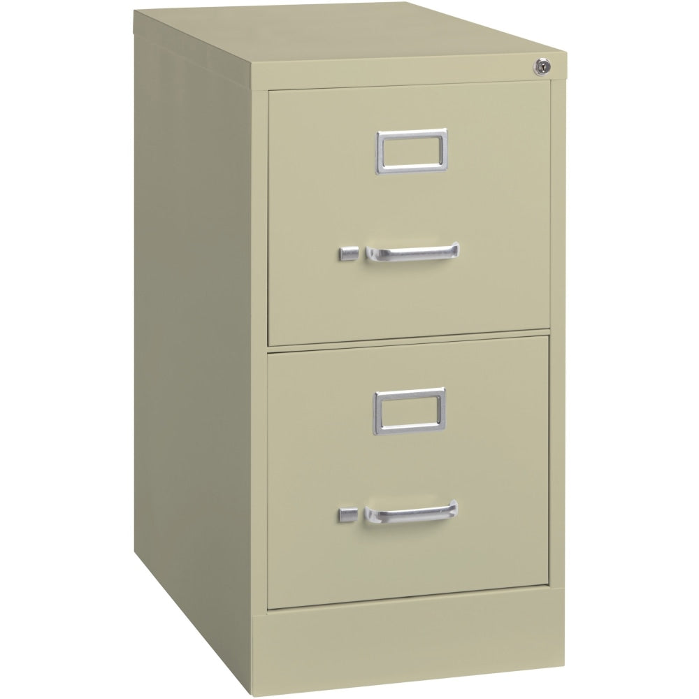 Lorell Fortress 22inD Vertical 2-Drawer Letter-Size File Cabinet, Putty