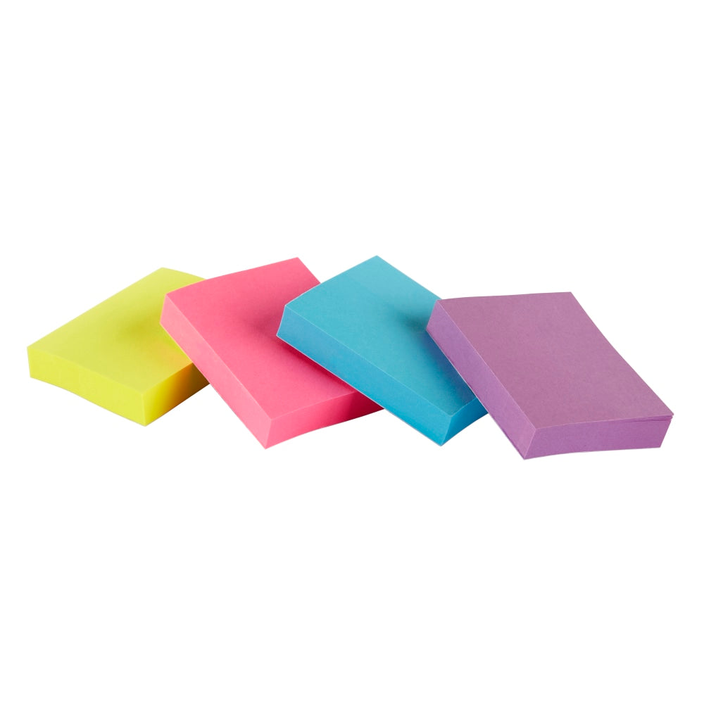 Office Depot Brand Sticky Notes, 1-1/2in x 2in, Assorted Vivid Colors, 100 Sheets Per Pad, Pack Of 12 Pads