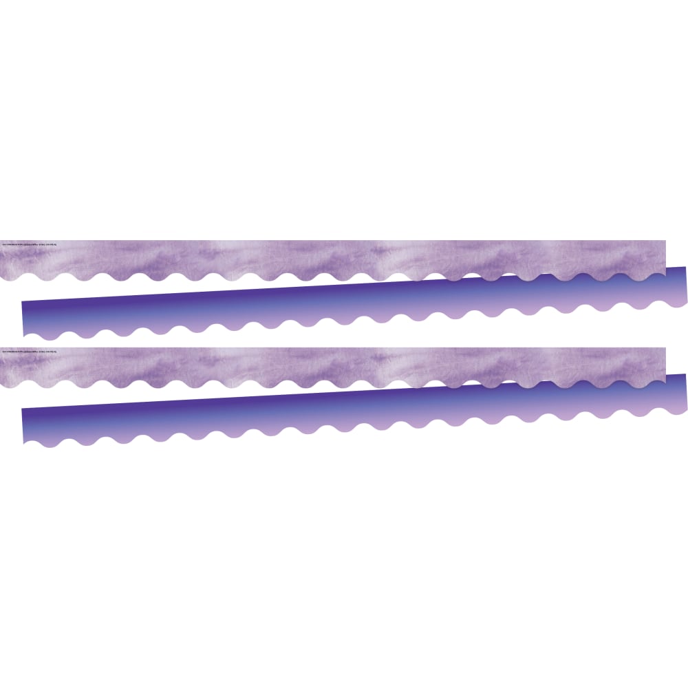 Barker Creek Double-Sided Scalloped-Edge Border Strips, Purple Tie-Dye/Ombre, 2-1/4in x 36in, Set Of 26 Strips