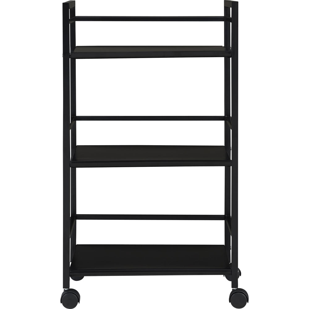 Ameriwood Home Marshall 3-Shelf Metal Rolling Utility Cart, Black