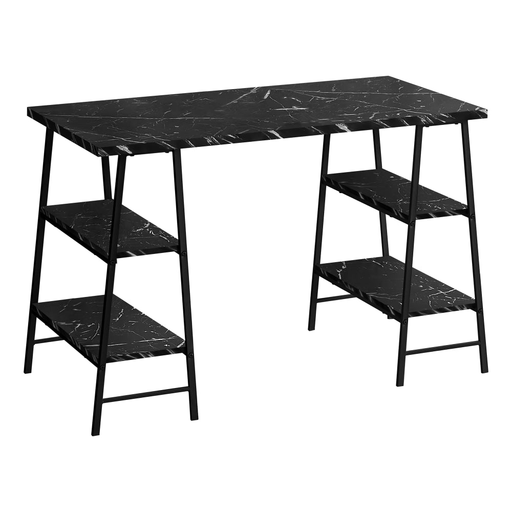 Monarch Specialties Wincey 48inW Computer Desk, Black Marble-Look