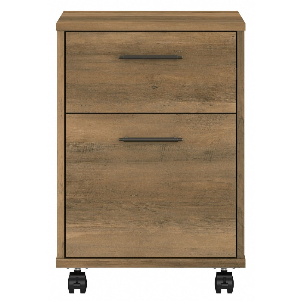 Bush Furniture Key West 16inD Vertical 2-Drawer Mobile File Cabinet, Reclaimed Pine, Delivery