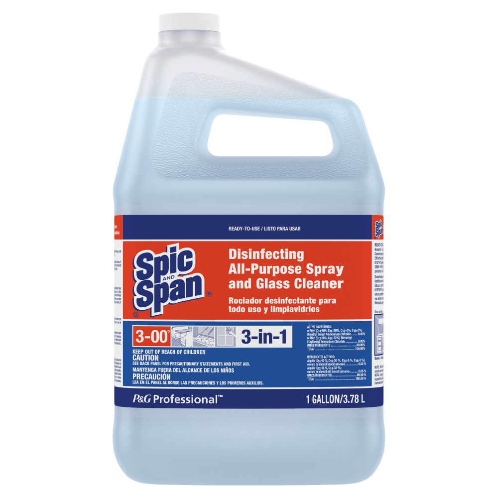 Spic And Span Disinfecting All-Purpose Spray & Glass Cleaner, 128 Oz Bottle, Case Of 3