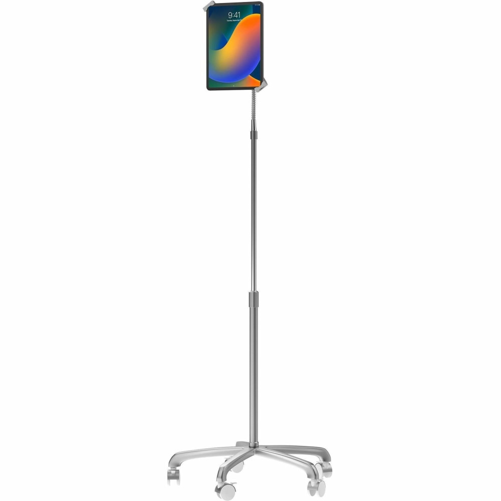 CTA Digital Aluminum Heavy-Duty Security Gooseneck Floor Stand For 7in To 13in Tablets, 64inH x 26inW x 26inD, Silver