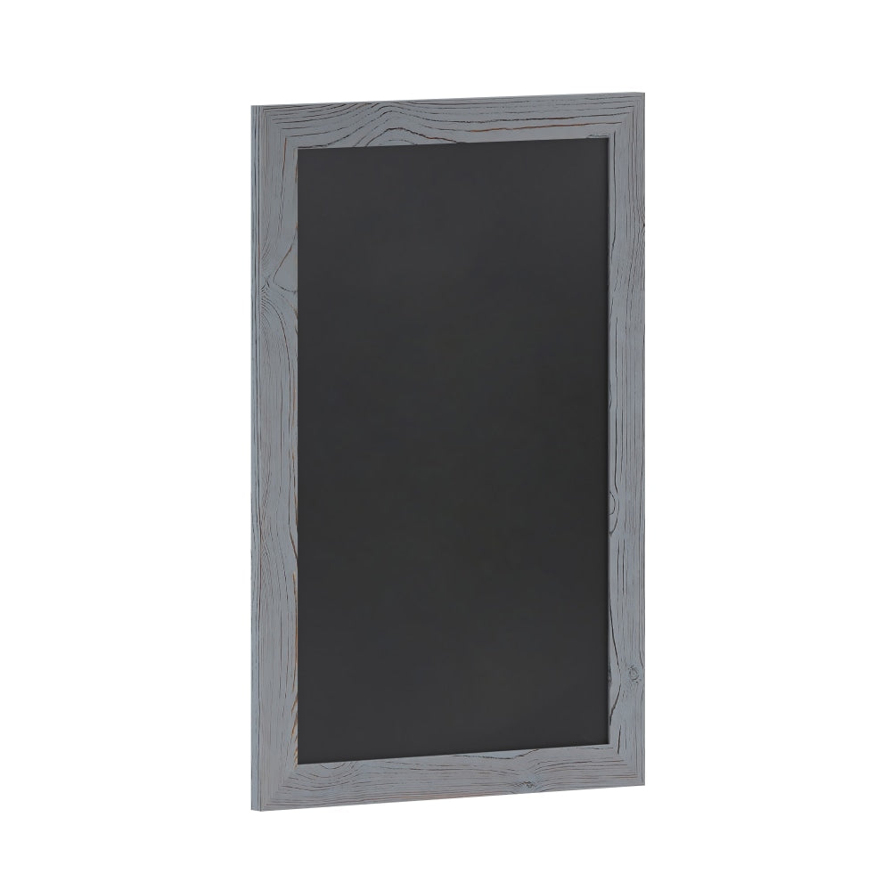 Flash Furniture Canterbury Wall-Mounted Magnetic Chalkboard Sign With Eraser, Porcelain Steel, 30inH x 20inW x 3/4inD, Gray Frame