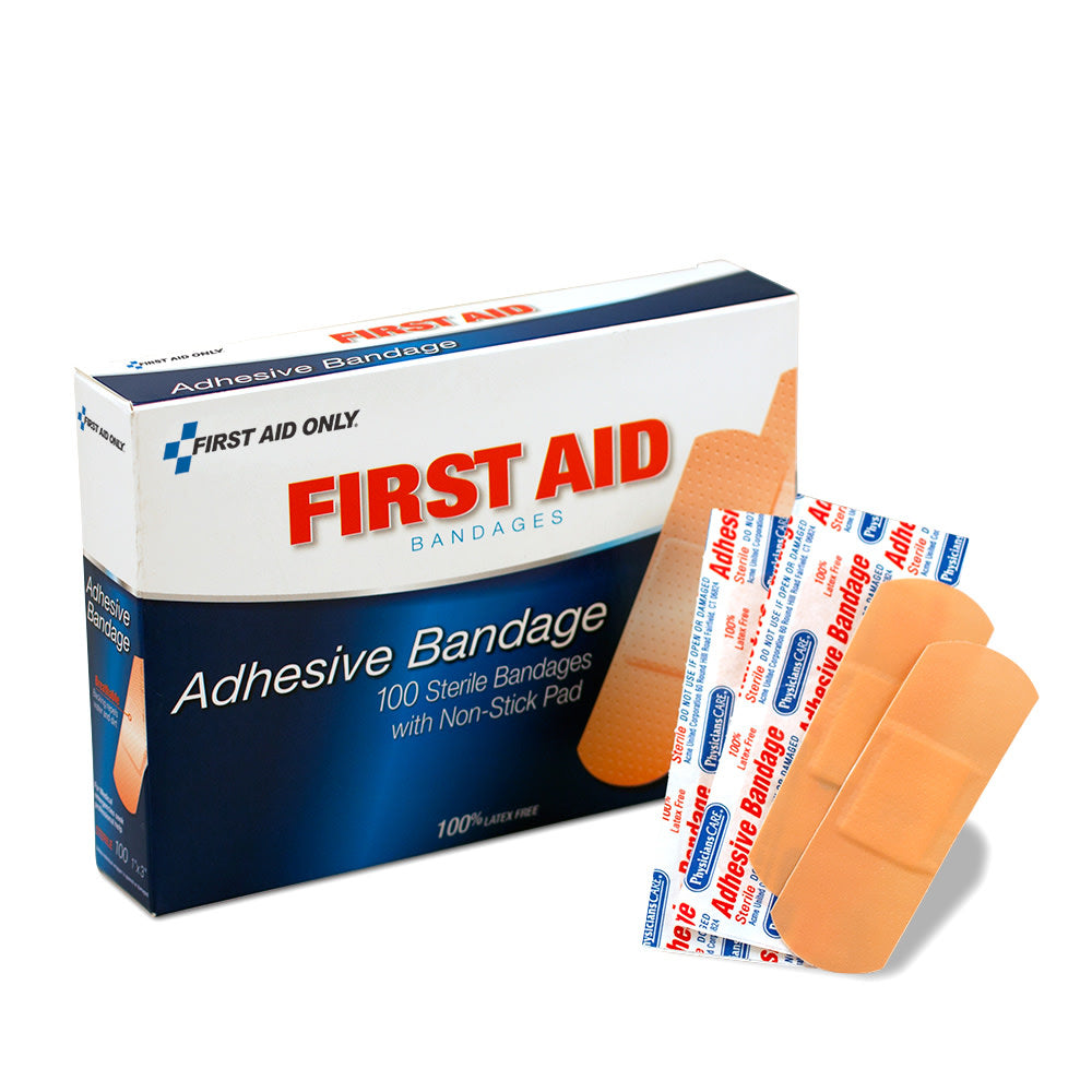 PhysiciansCare First Aid Plastic Bandages, 1in x 3in, Box Of 100