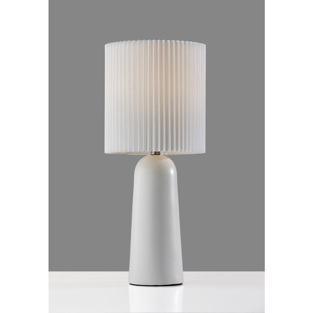 Adesso Callie Table Lamp, 26inH, White Shade/White Base