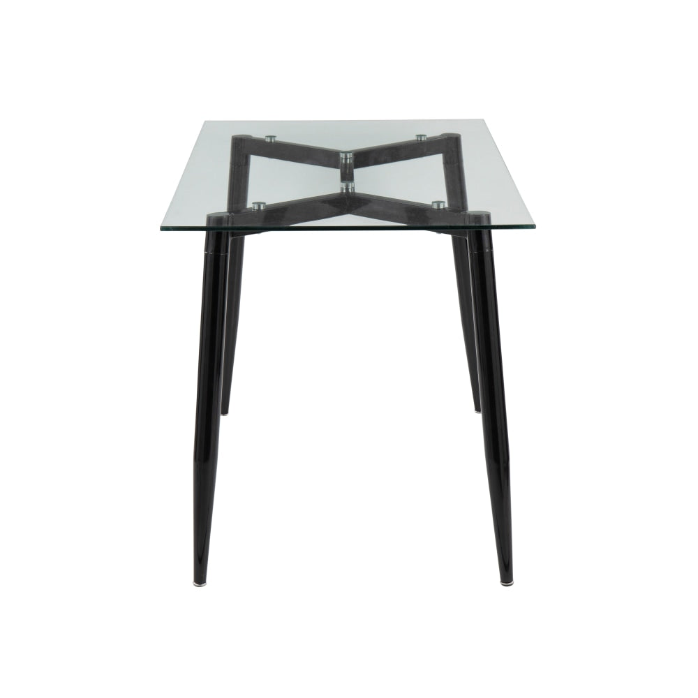 LumiSource Clara Contemporary Table, 30in x 47-1/4in, Black/Clear