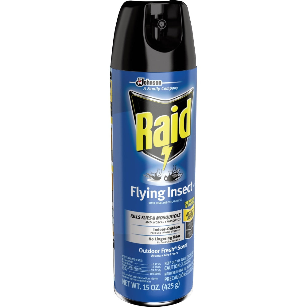 Raid Flying Insect Killer 15 oz - Spray - Kills Flies, Mosquitoes, Gnats, Hornet, Moths, Fruit Fly, Wasp, Yellow Jacket, Bugs - 15 fl oz - Off White