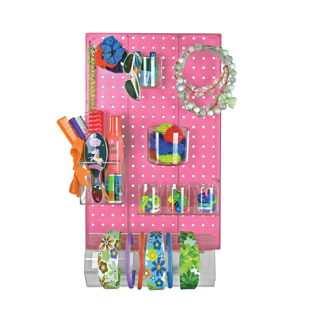 Azar Displays 10-Piece Pegboard Organizer Kit, Pink