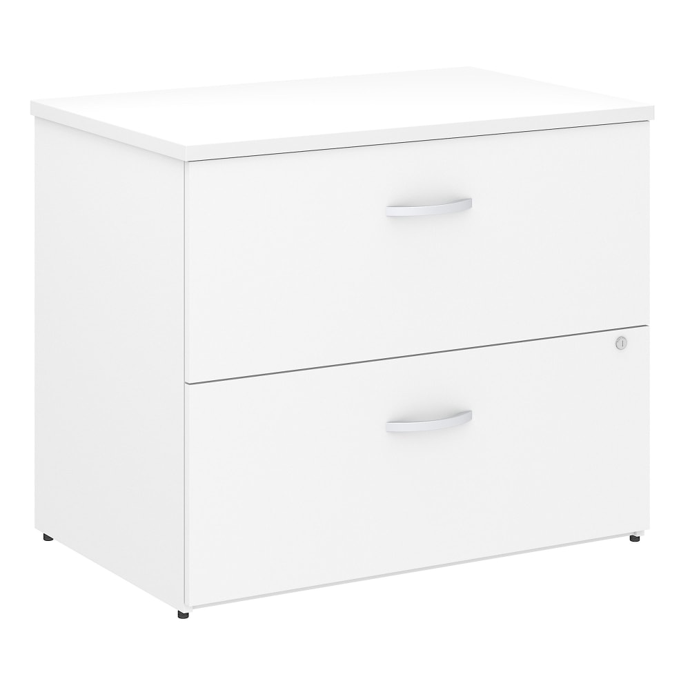 Bush Business Furniture Studio C 35-3/4inW x 23-3/8inD Lateral 2-Drawer File Cabinet, White, Standard Delivery