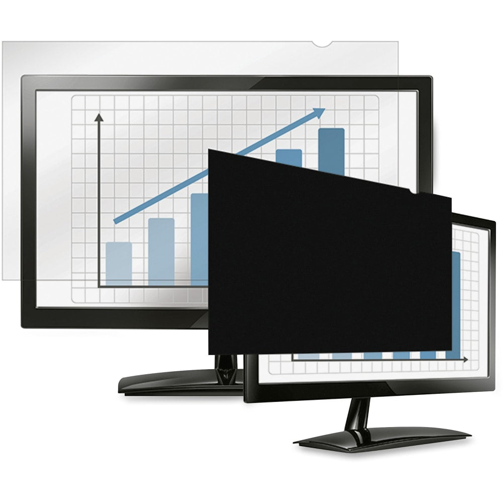 Fellowes PrivaScreen Blackout Privacy Filter - 23.0in Wide - For 23in Widescreen LCD Monitor - 16:9 - Fingerprint Resistant, Scratch Protection - Polyethylene - Crystal Clear, Black - TAA Compliant