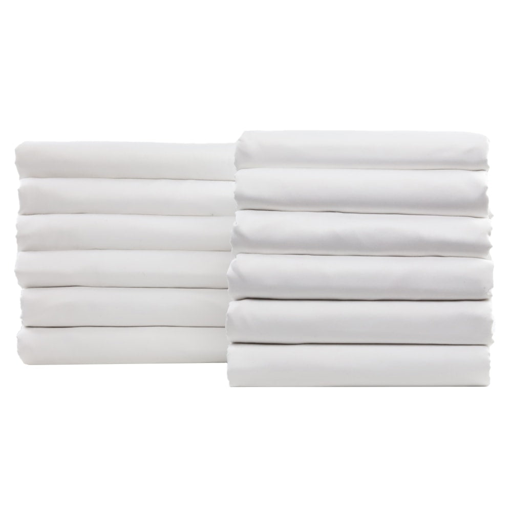 1888 Mills Naked California King Fitted Sheets, 72in x 84in x 15in, White, Pack Of 12 Sheets