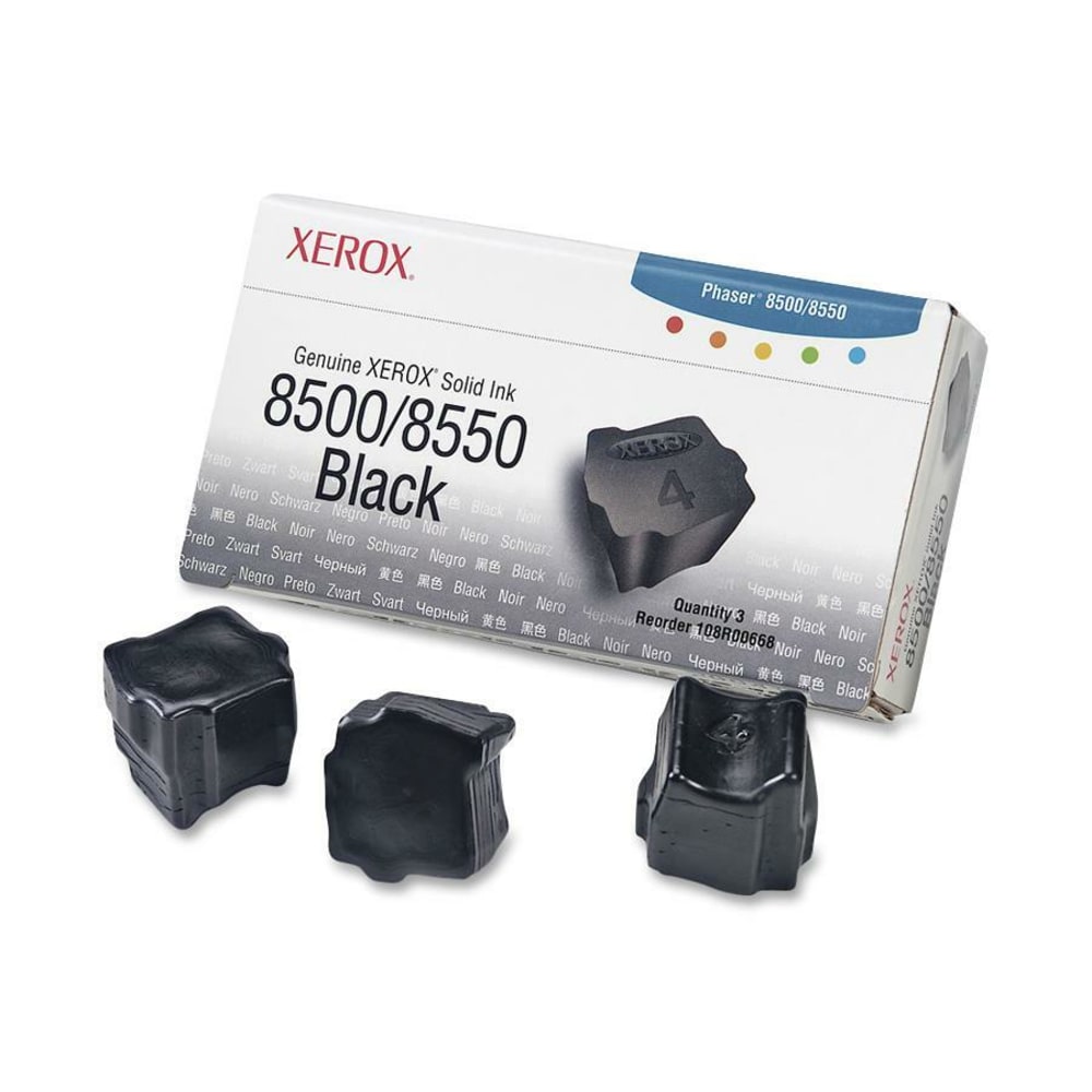 Xerox 8500 Phaser Black Solid Ink, Pack Of 3, 108R00668