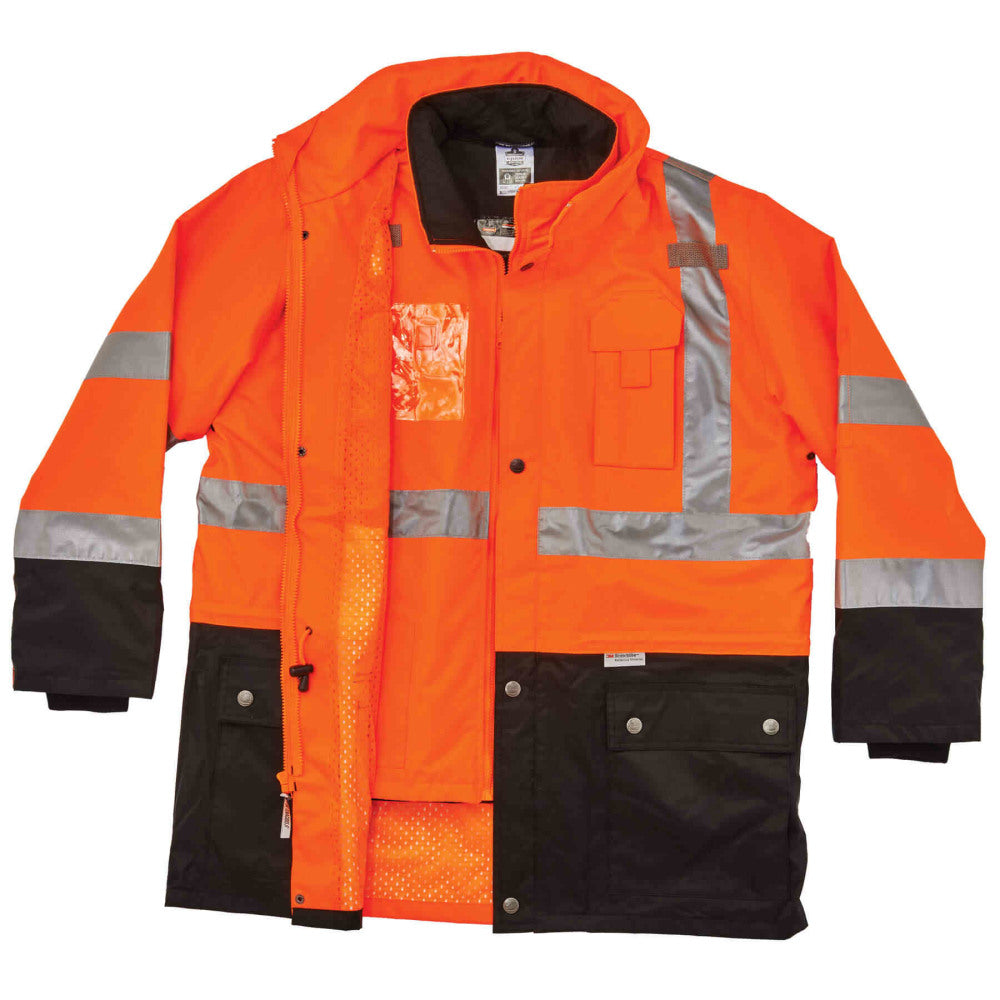 Ergodyne GloWear 8388 4-In-1 Type R Class3/2 Thermal Jacket Kit, Small, Orange