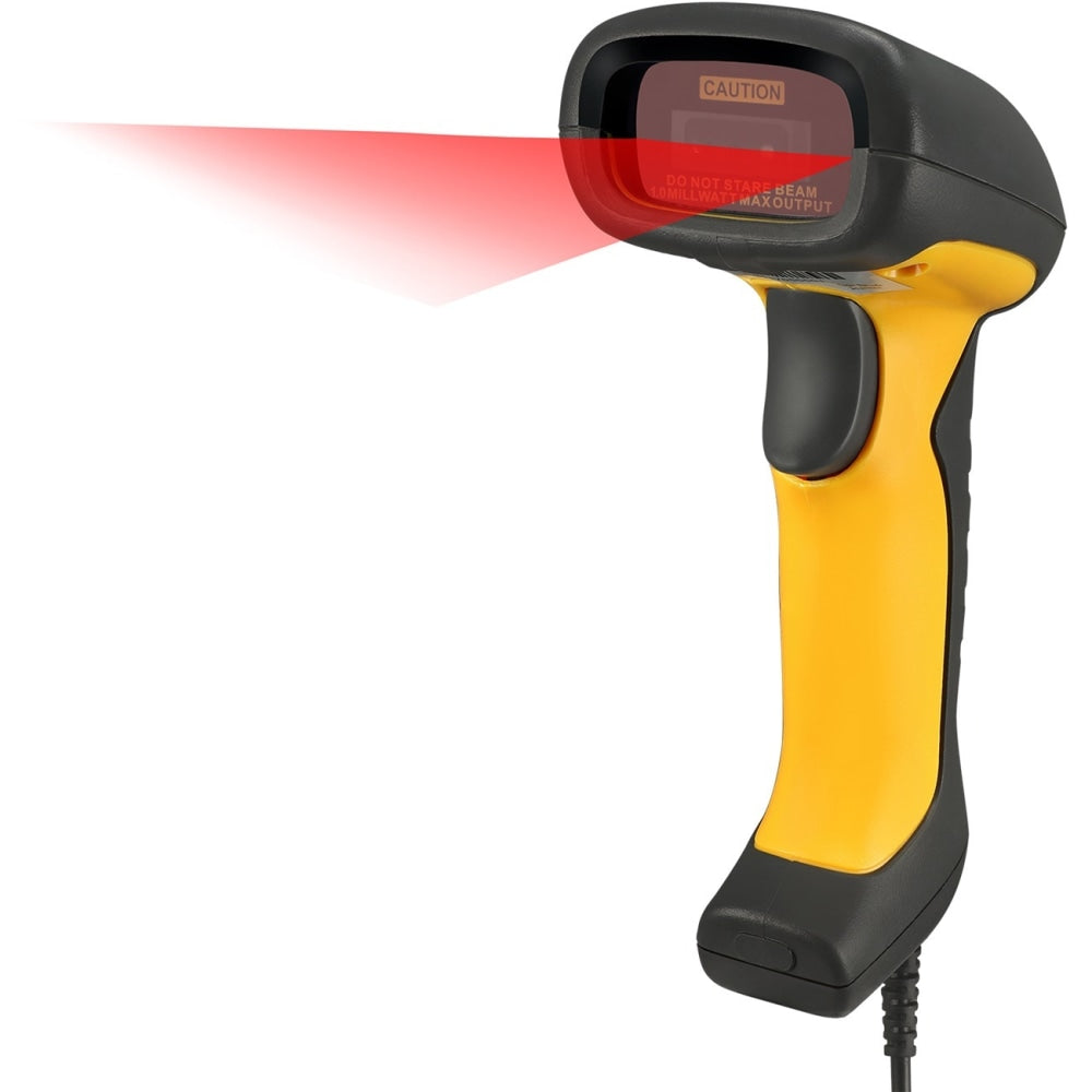 Adesso NuScan 5200TU- Antimicrobial & Waterproof 2D Barcode Scanner - Cable Connectivity - 12in Scan Distance - 1D, 2D - CMOS - USB - Yellow, Black - IP67 - Industrial, Healthcare, Logistics, Library, Retail