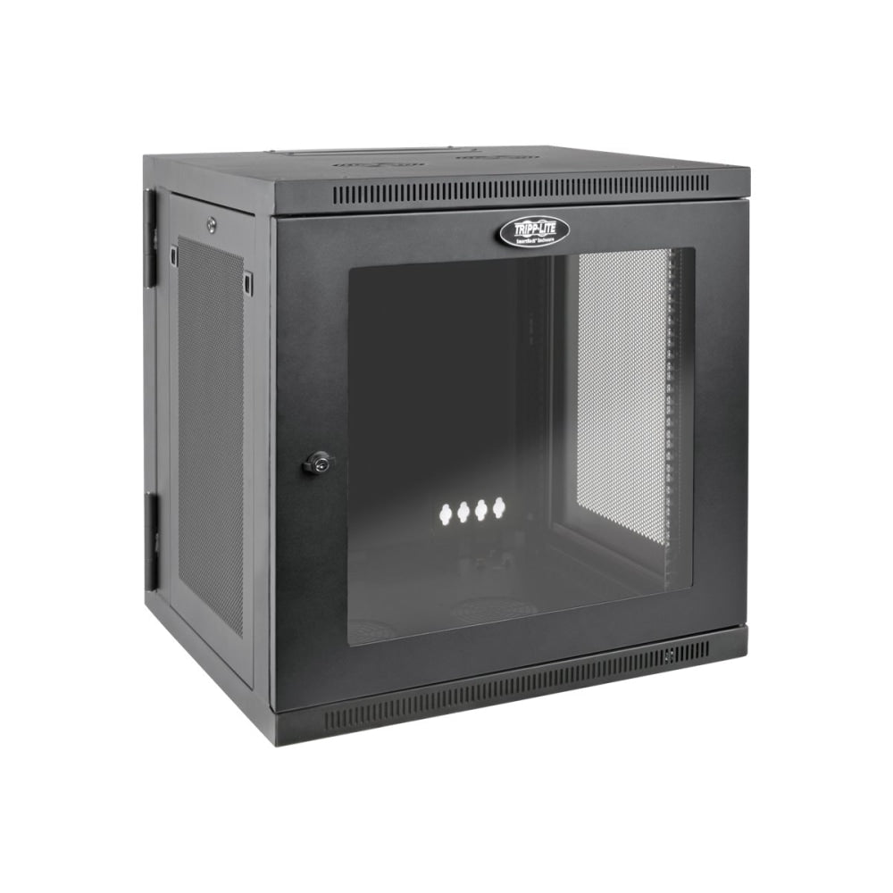 Tripp Lite 12U Wall Mount Rack Enclosure Server Cabinet Hinged Deep Acrylic Window - For UPS - 12U Rack Height x 19in Rack Width x 24.50in Rack Depth - Wall Mountable - Black, Clear - Steel, Acrylic