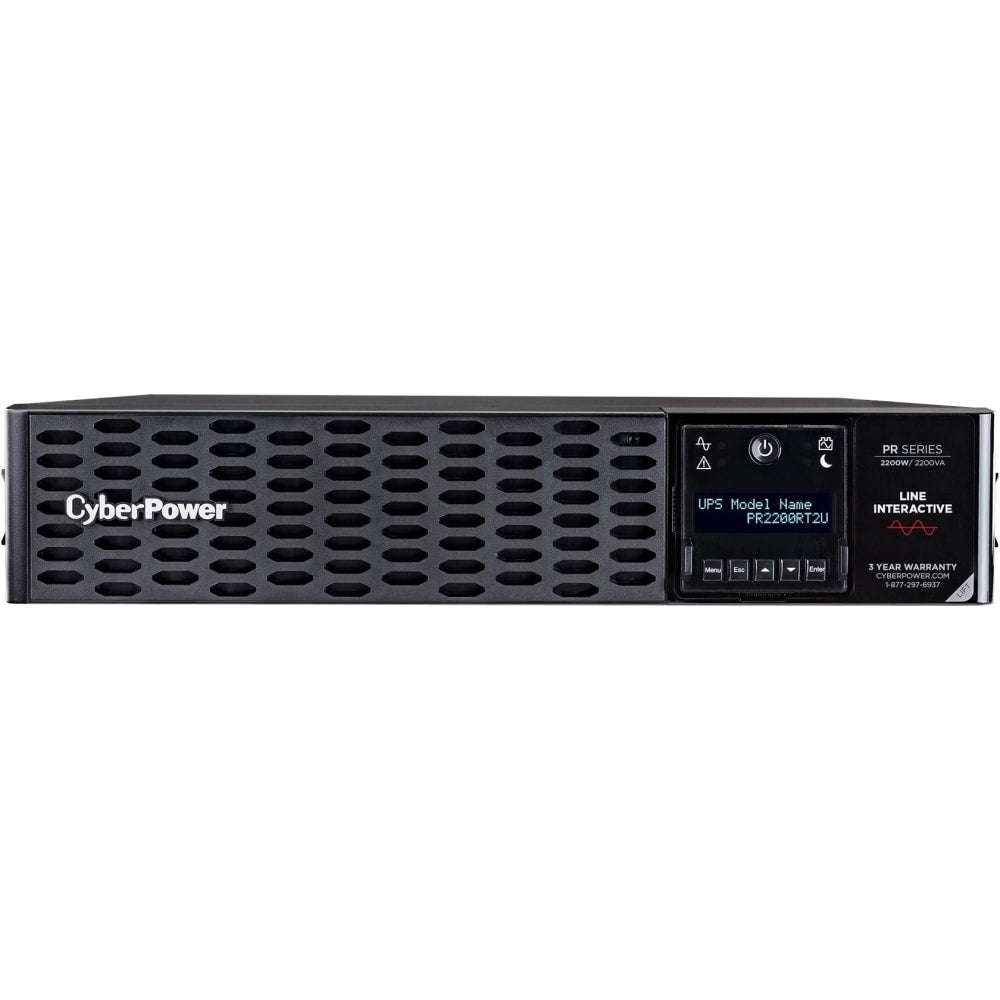 CyberPower PR2200RT2U New Smart App Sinewave UPS Systems - 2200VA/2200W, 120 VAC, NEMA L5-30P, 2U, Rack / Tower, Sine Wave, 8 Outlets, LCD, PowerPanel Business, $400000 CEG, 3YR Warranty