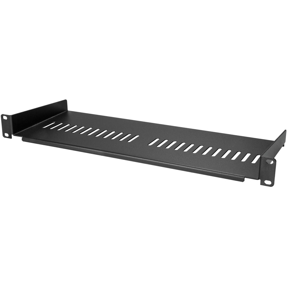 StarTech.com 1U Vented Server Rack Cabinet Shelf - Fixed 7in Deep Cantilever Rackmount Tray for 19in Data/AV/Network Enclosure w/Cage Nuts