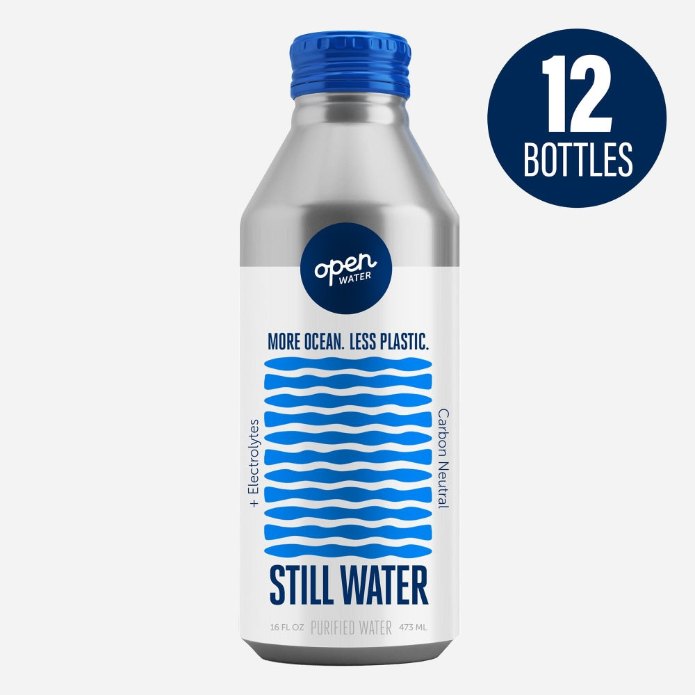 Open Water Still Bottled Water With Electrolytes, 16 Oz, Case Of 12