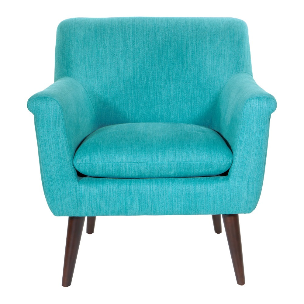 Office Star Dane Accent Chair, Turquoise/Dark Coffee