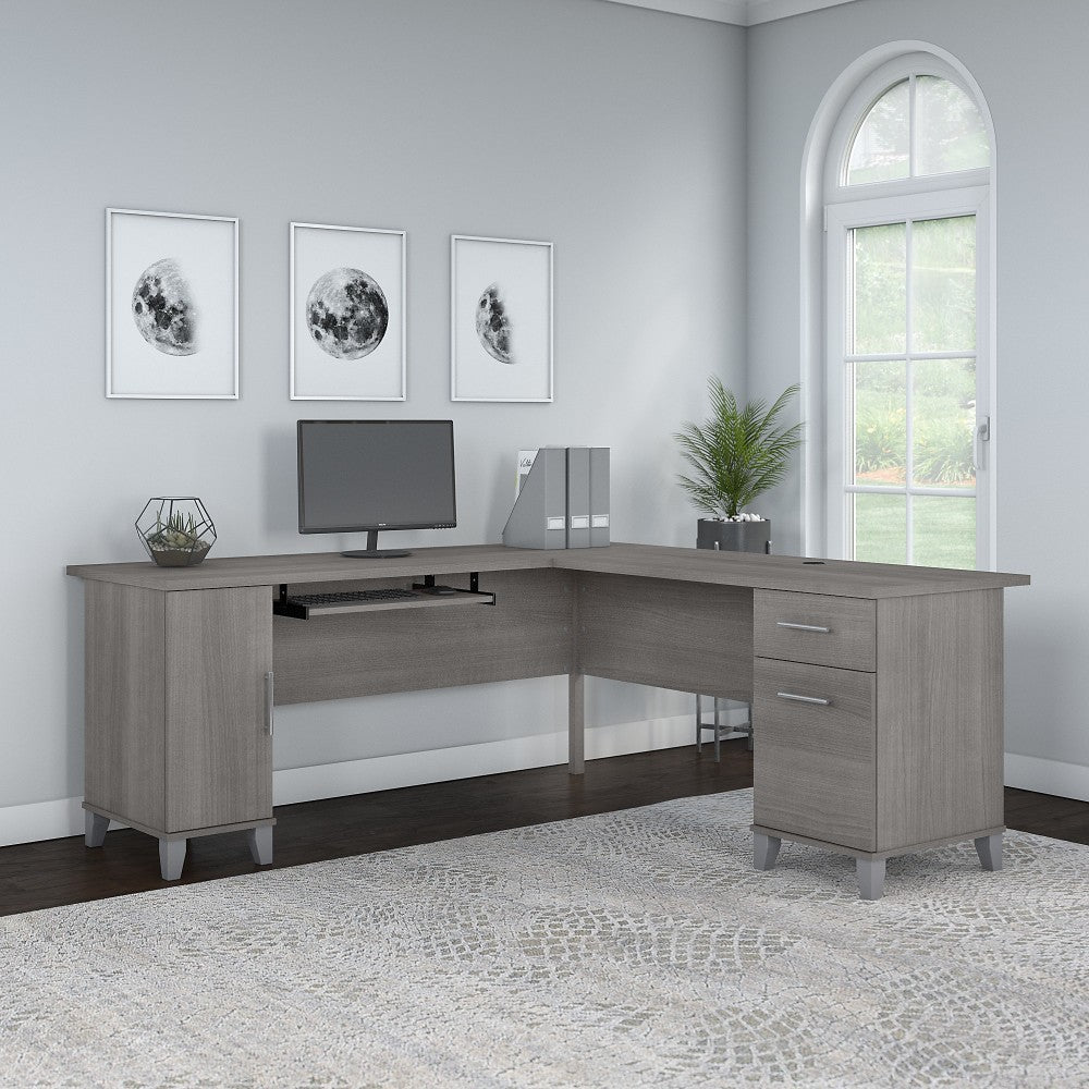 Bush Business Furniture Somerset 72inW L-Shaped Corner Desk, Platinum Gray, Standard Delivery