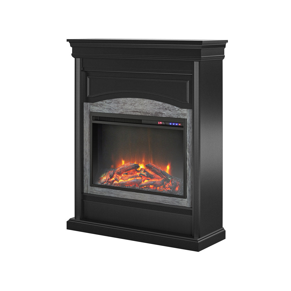 Ameriwood Home Lamont Electric Fireplace, 44-3/4inH x 40-1/2inW x 12-1/2inD, Black