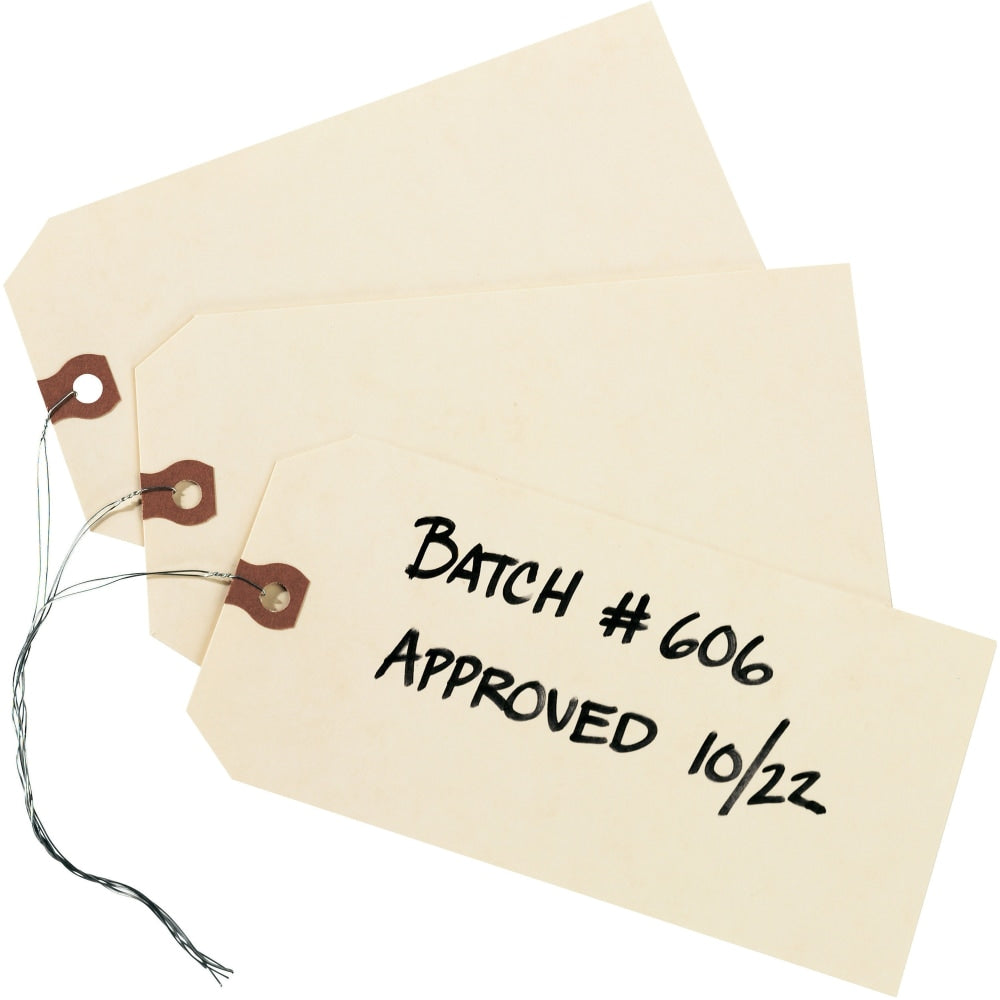 Avery Manila "G" Shipping Tags - 6.25in Length x 3.13in Width - Rectangular - Wire Fastener - 1000 / Box - Manila