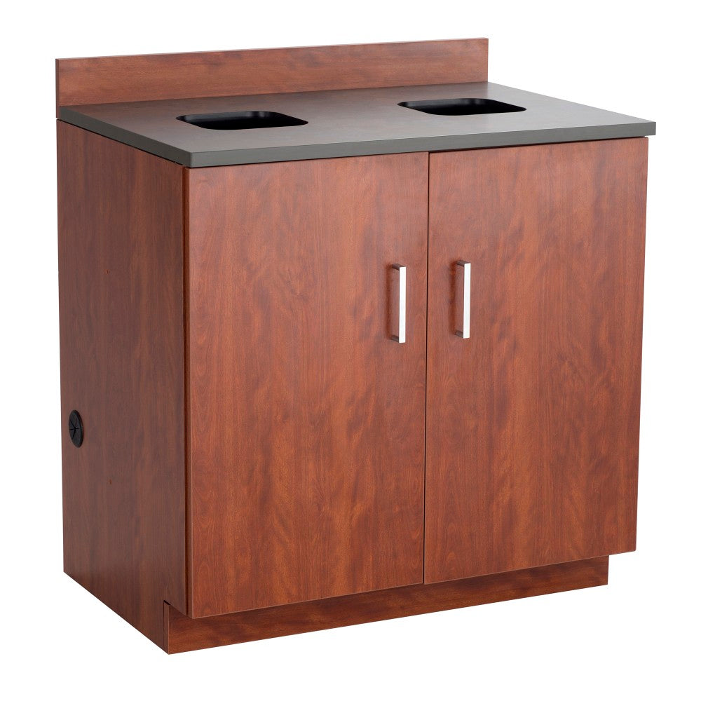 Safco Modular Hospitality Base Cabinet, Waste Management, Mahogany/Rustic Slate