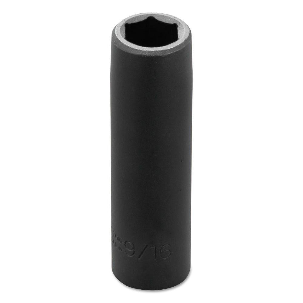 PROTO Torqueplus Deep Impact Socket, 1/2in Drive, 9/16in Opening, 6-Point