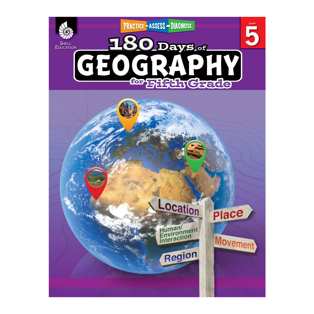 Shell Education 180 Days Of Geography, Grade 5