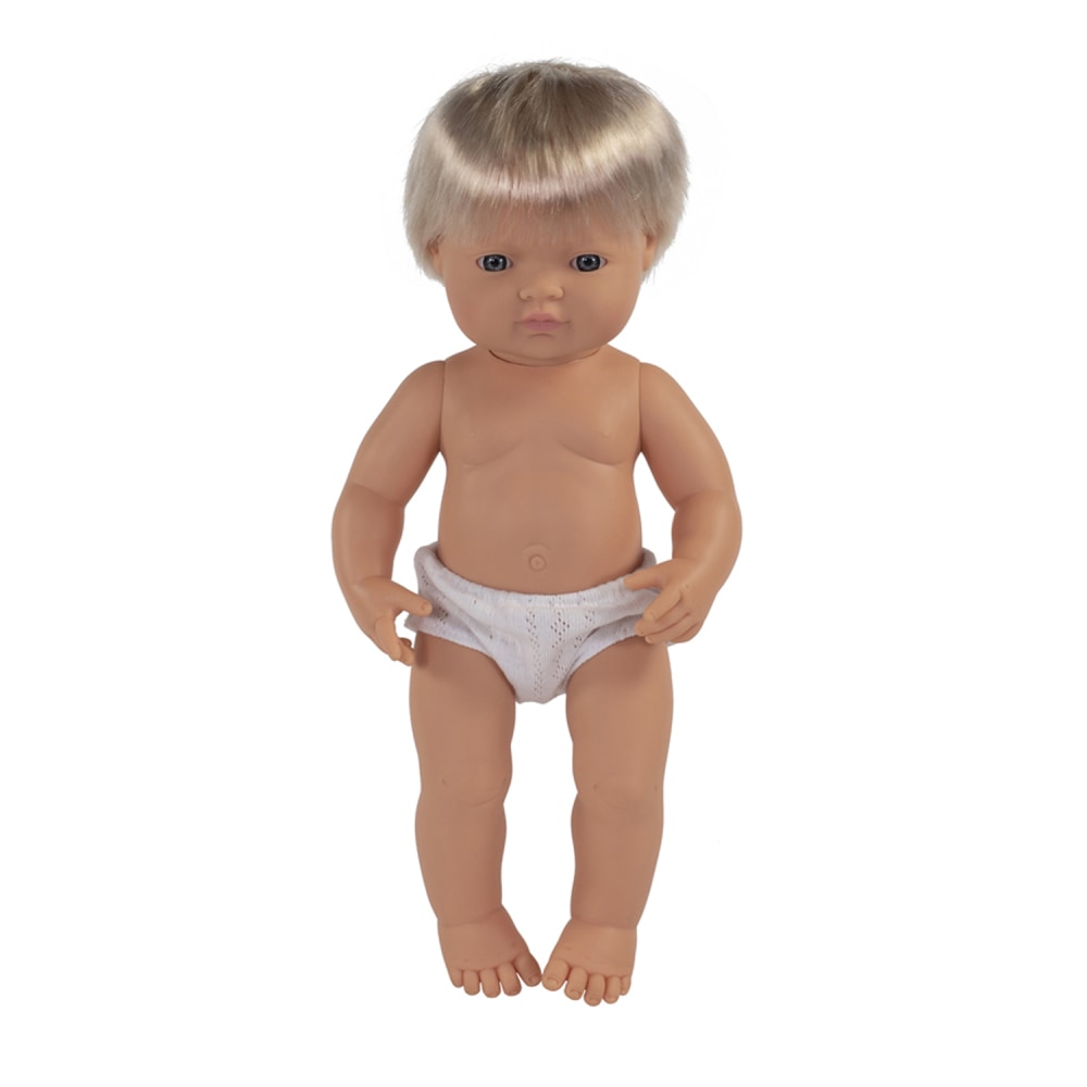 Miniland Educational Anatomically Correct 15in Baby Doll, Caucasian Boy