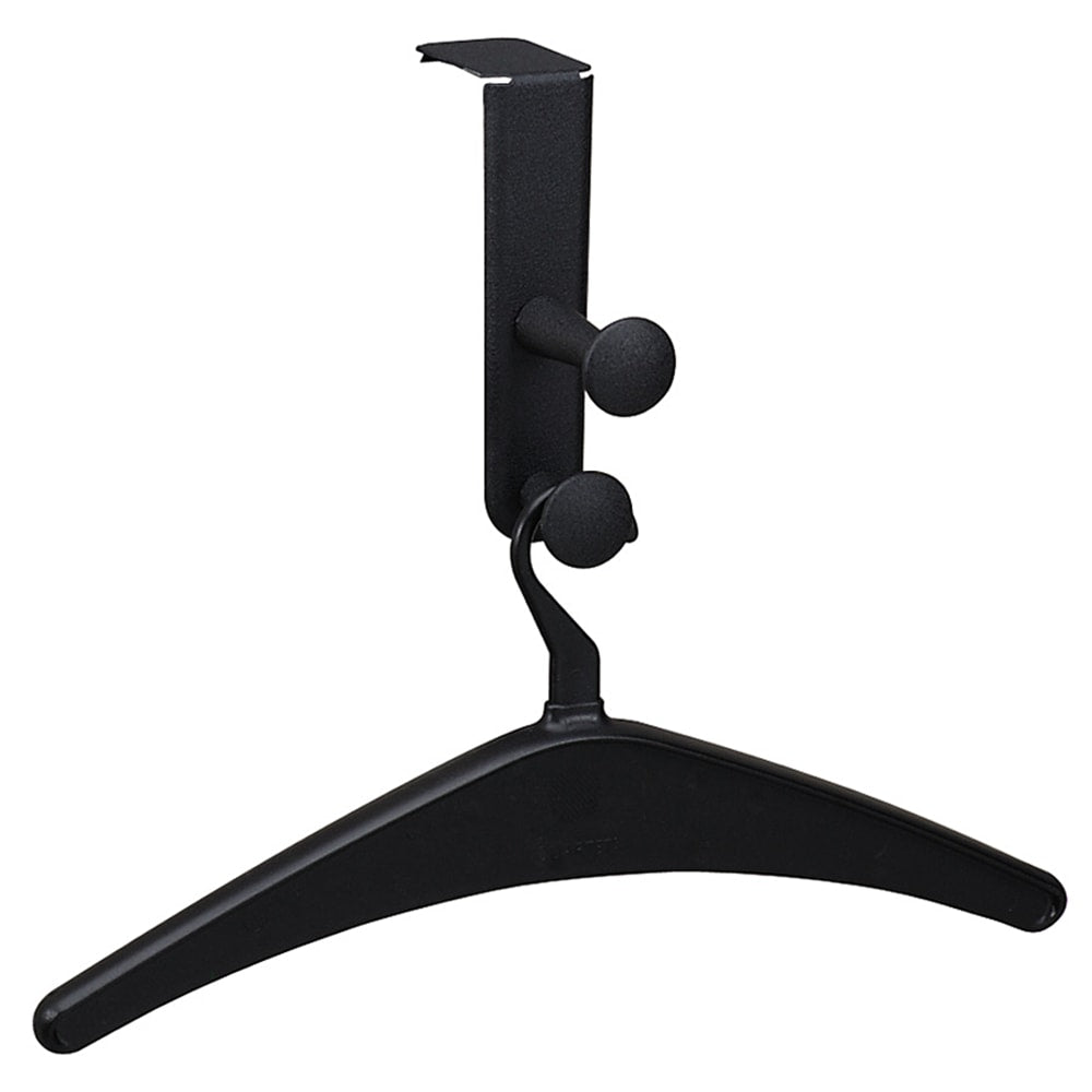 Quartet Double-Post Panel Garment Hook, 2 Hooks, 6 7/8in, Black