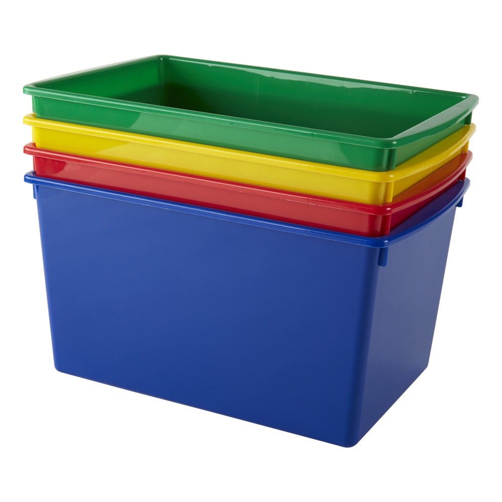 Office Depot Brand Medium Storage Bin, 7-1/2inH x 14-1/8inW x 9-1/4inD, Assorted Colors