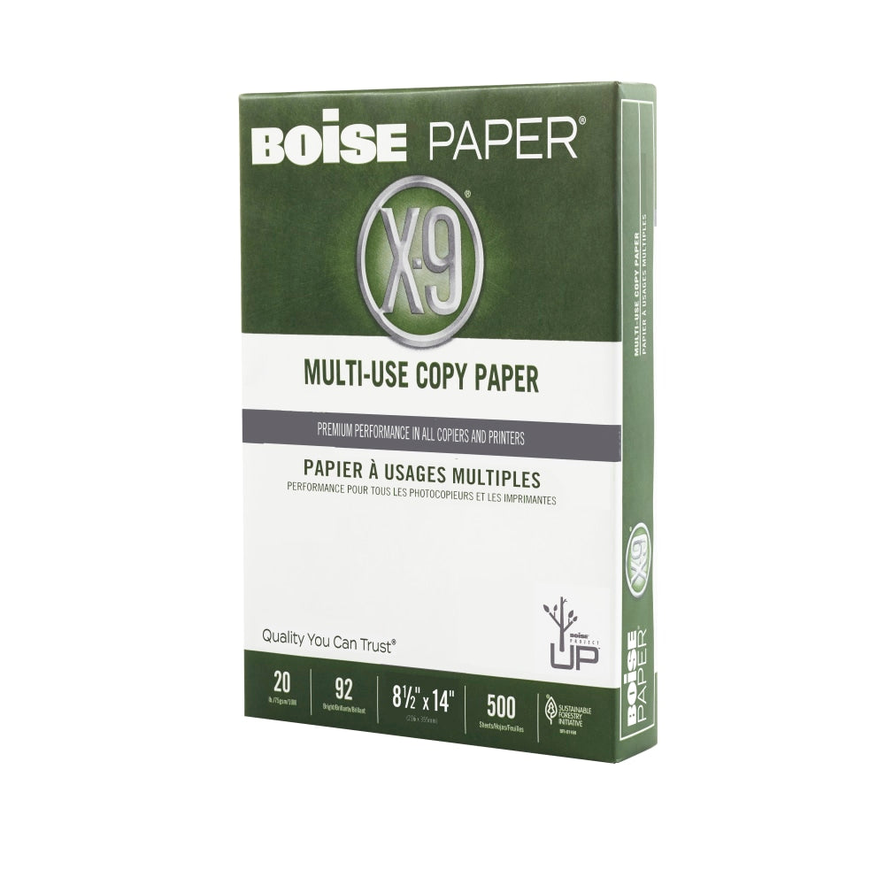 Boise X-9 Multi-Use Printer & Copy Paper, White, Legal (8.5in x 14in), 500 Sheets Per Ream, 20 Lb, 92 Brightness