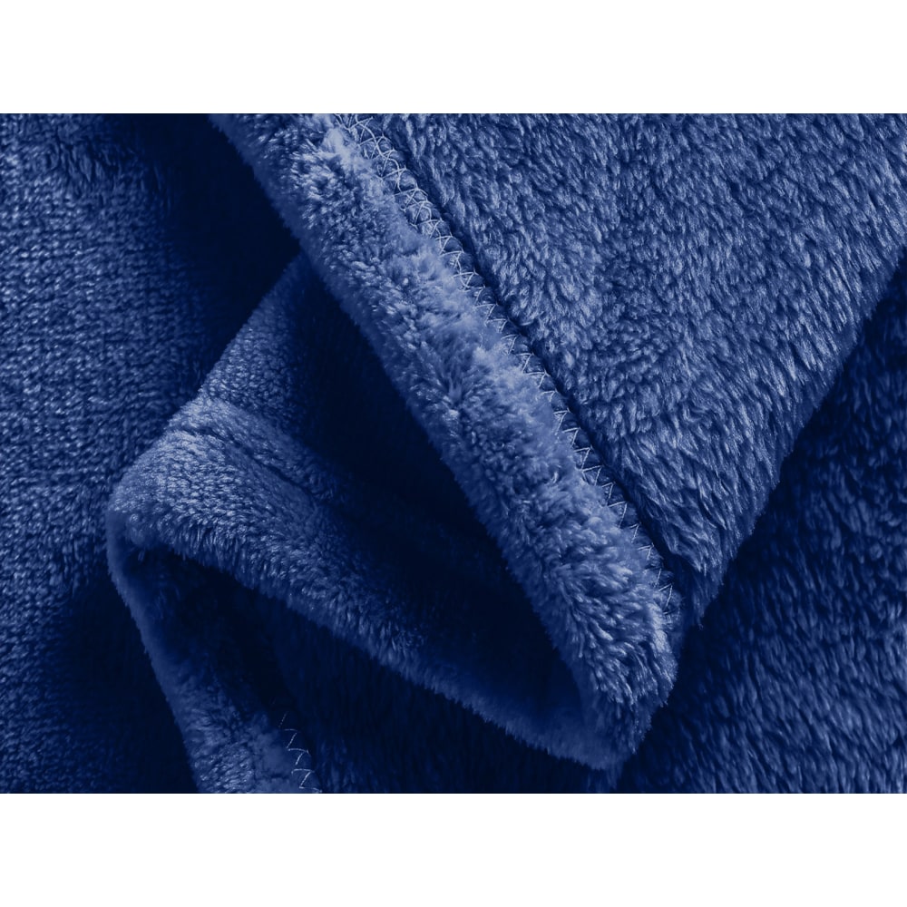 Sedona House Premium Microfiber Velvet Plush Flannel Throw Blanket, 90in x 108in King, Blue