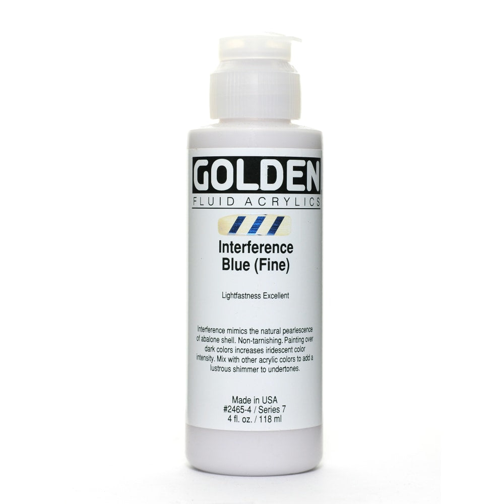 Golden Fluid Acrylic Paint, 4 Oz, Interference Blue Fine