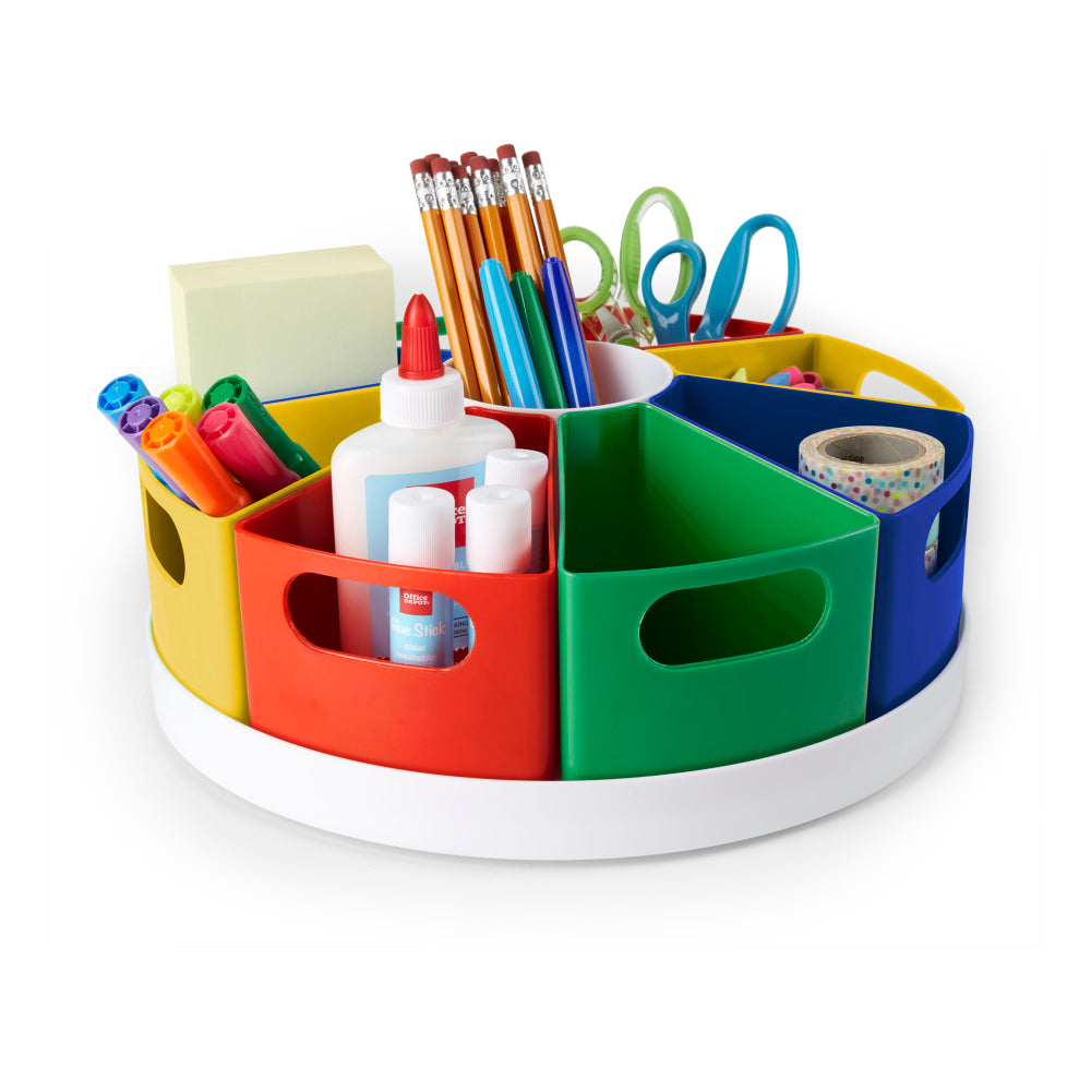 Office Depot Brand 360 deg. Rotating Desk Organizer, 4-3/8inH x 11-3/4inW x 11-3/4inD, Multicolor