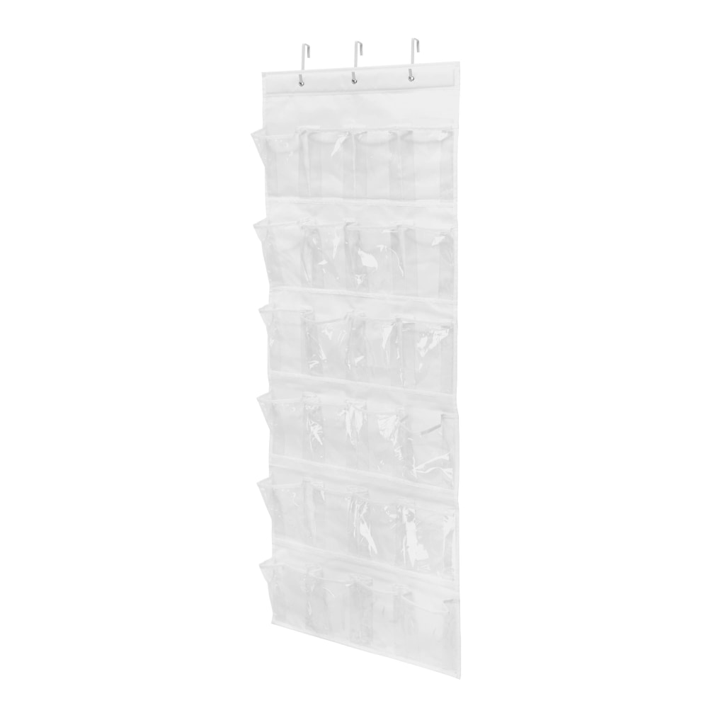 Honey-Can-Do Over-The-Door 24-Pocket Closet Organizer, 57inH x 21inW x 2 1/2inD, White