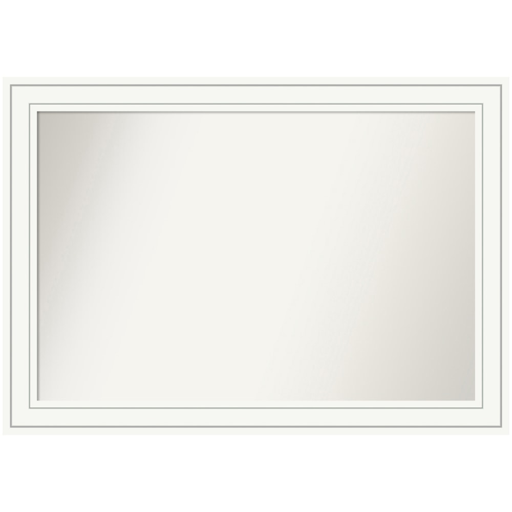 Amanti Art Non-Beveled Rectangle Framed Bathroom Wall Mirror, 29in x 41in, Craftsman White