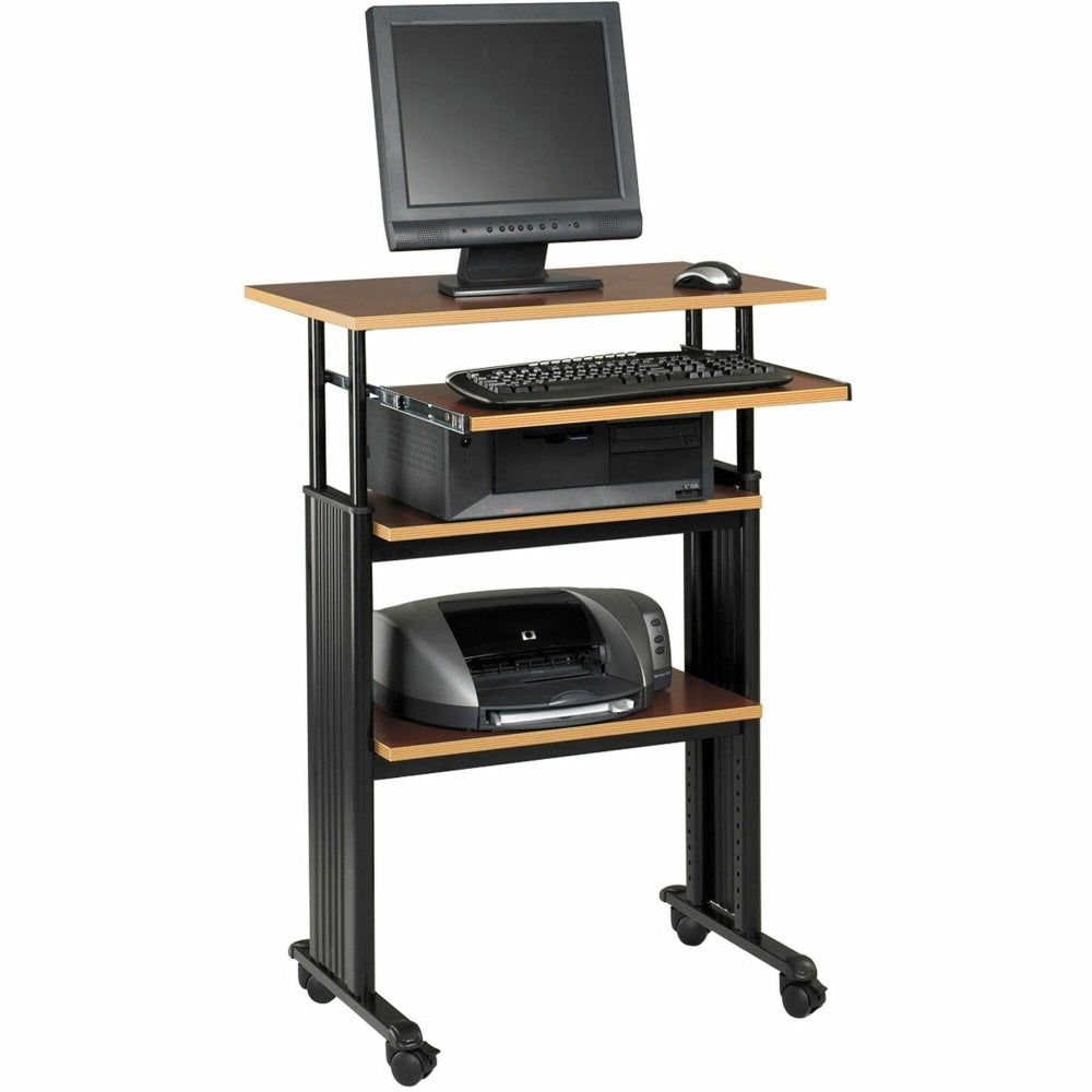 Safco Muv Stand-up Adjustable Height Desk Workstation, 49inH x 22inW x 29inD, Cherry