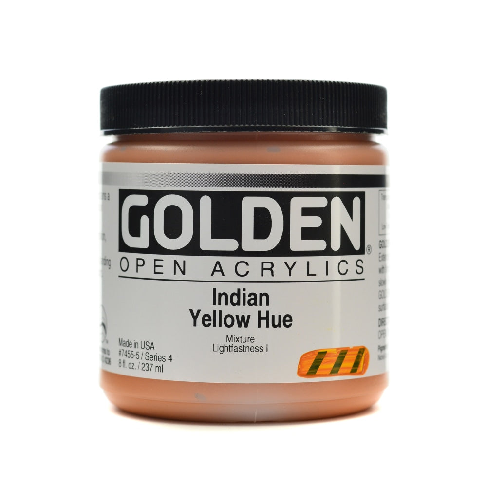 Golden OPEN Acrylic Paint, 8 Oz Jar, Indian Yellow Hue