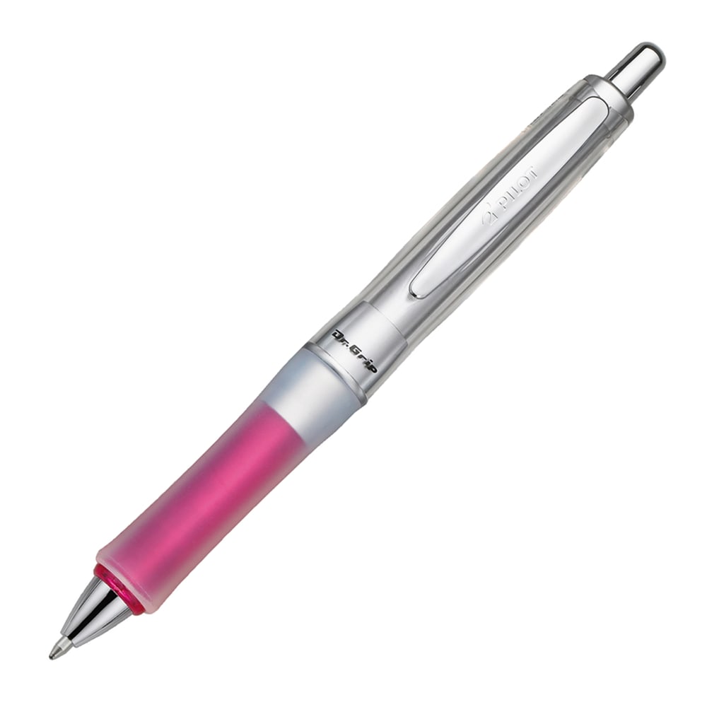 Pilot Dr. Grip Center Of Gravity Ballpoint Pen, Medium Point, 1.0 mm, Pink Metallic Barrel, Black Ink