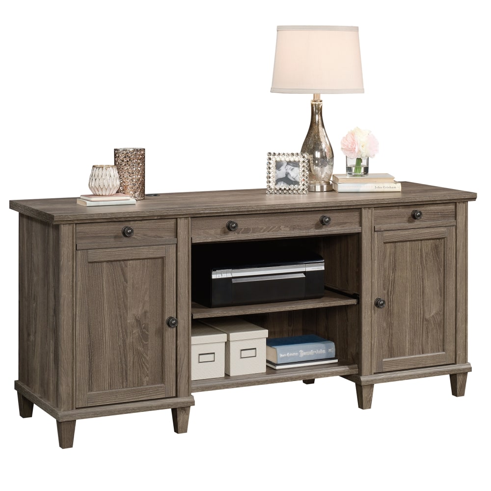 Sauder Hammond 66inW Computer Credenza, Emery Oak