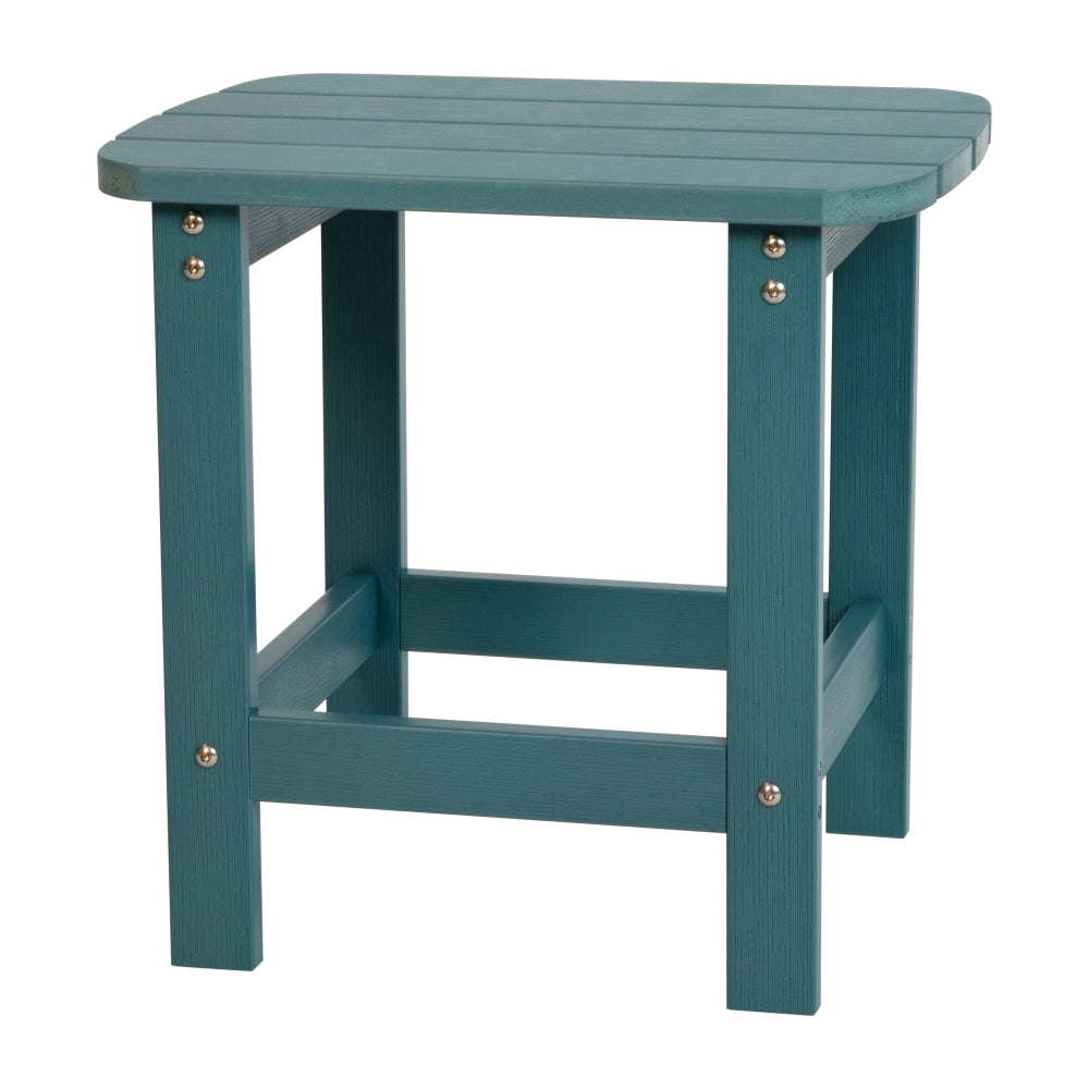 Flash Furniture Charlestown All-Weather Adirondack Side Table, 18-1/4inH x 18-3/4inW x 15inD, Sea Foam