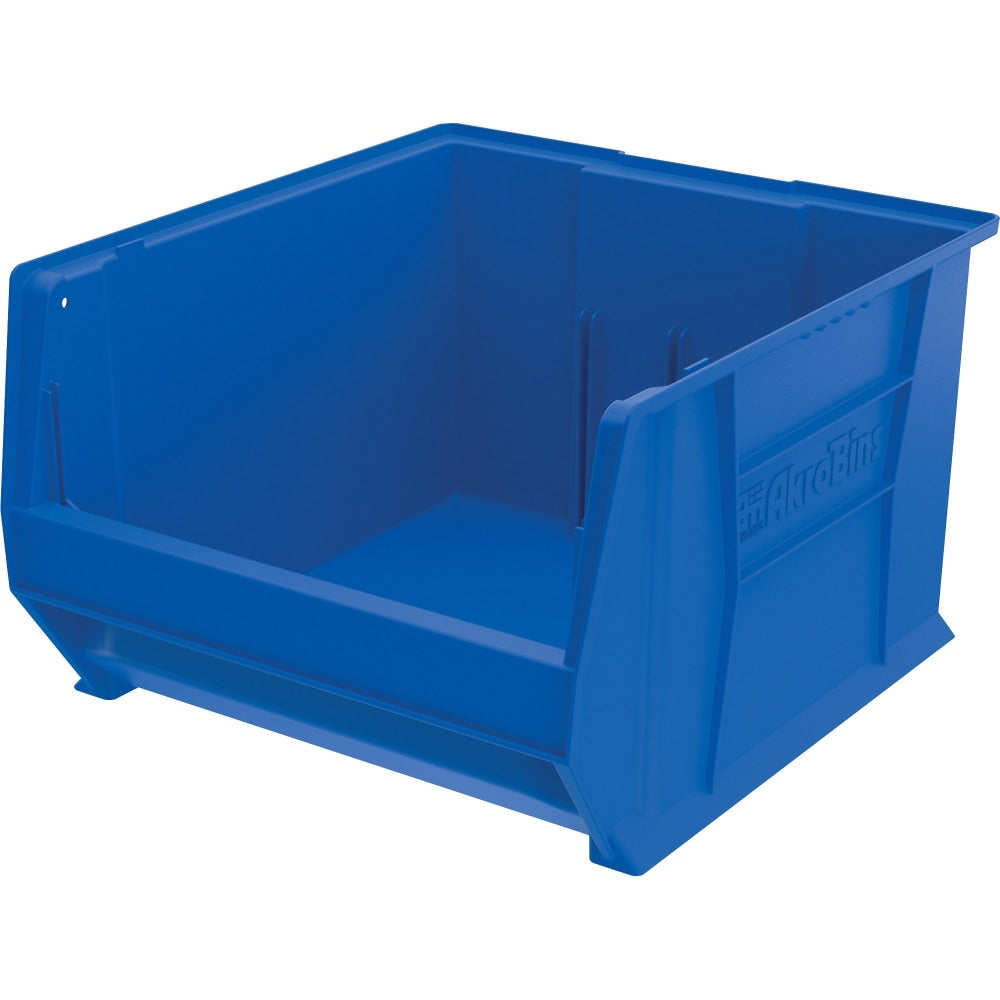 Akro-Mils Heavy-Duty Stackable Storage Bin, Medium Size, 12in x 18 4/10in x 20in, Blue