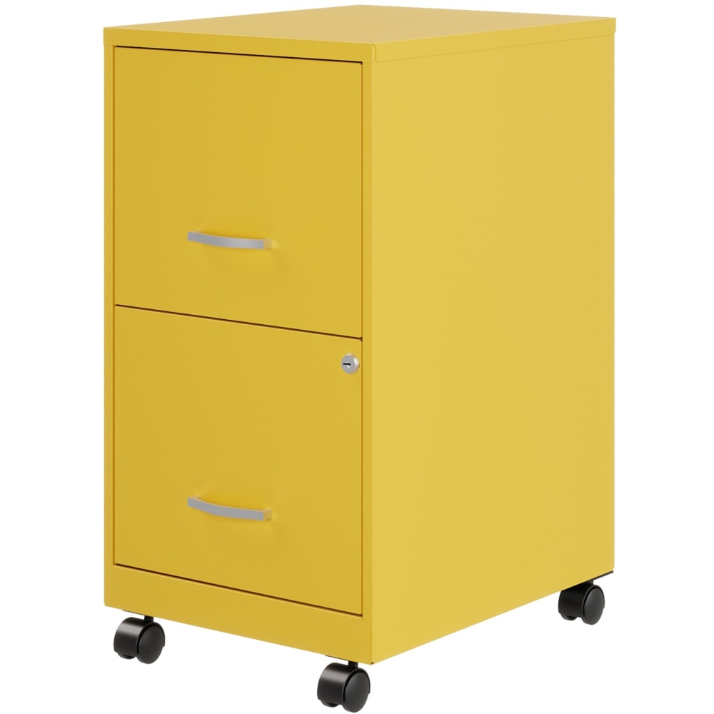 Realspace SOHO Smart 18inD Vertical 2-Drawer Mobile File Cabinet, Gold