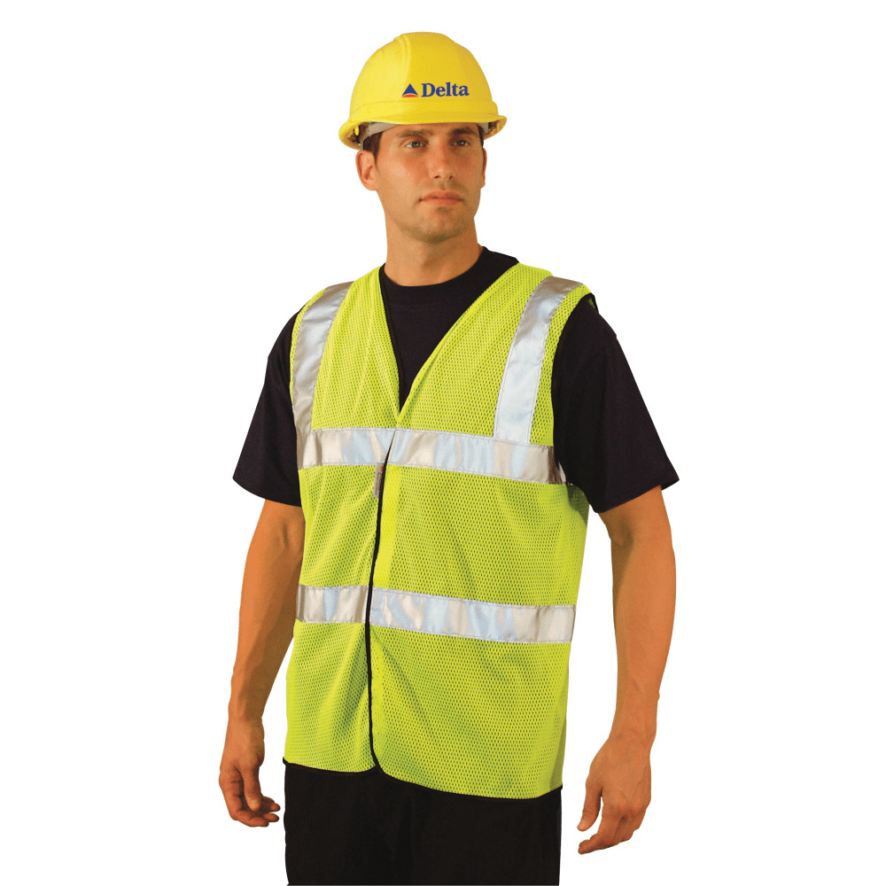 Class 2 Mesh Vests with 3M Scotchlite Reflective Tape, X-Large, Hi-Viz Yellow